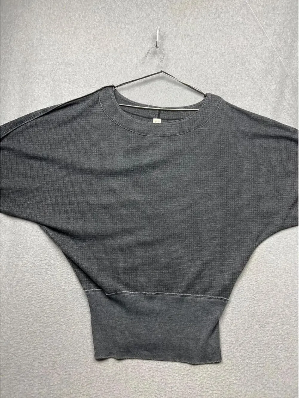 Free People Willow Thermal Sweater Womens Size S Gray Dolman Sleeves Oversized